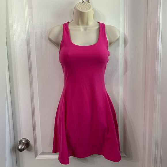 Pink Glowmode Athletic Tennis Dress with Built in Shorts and Built in Bra - Picture 1 of 4